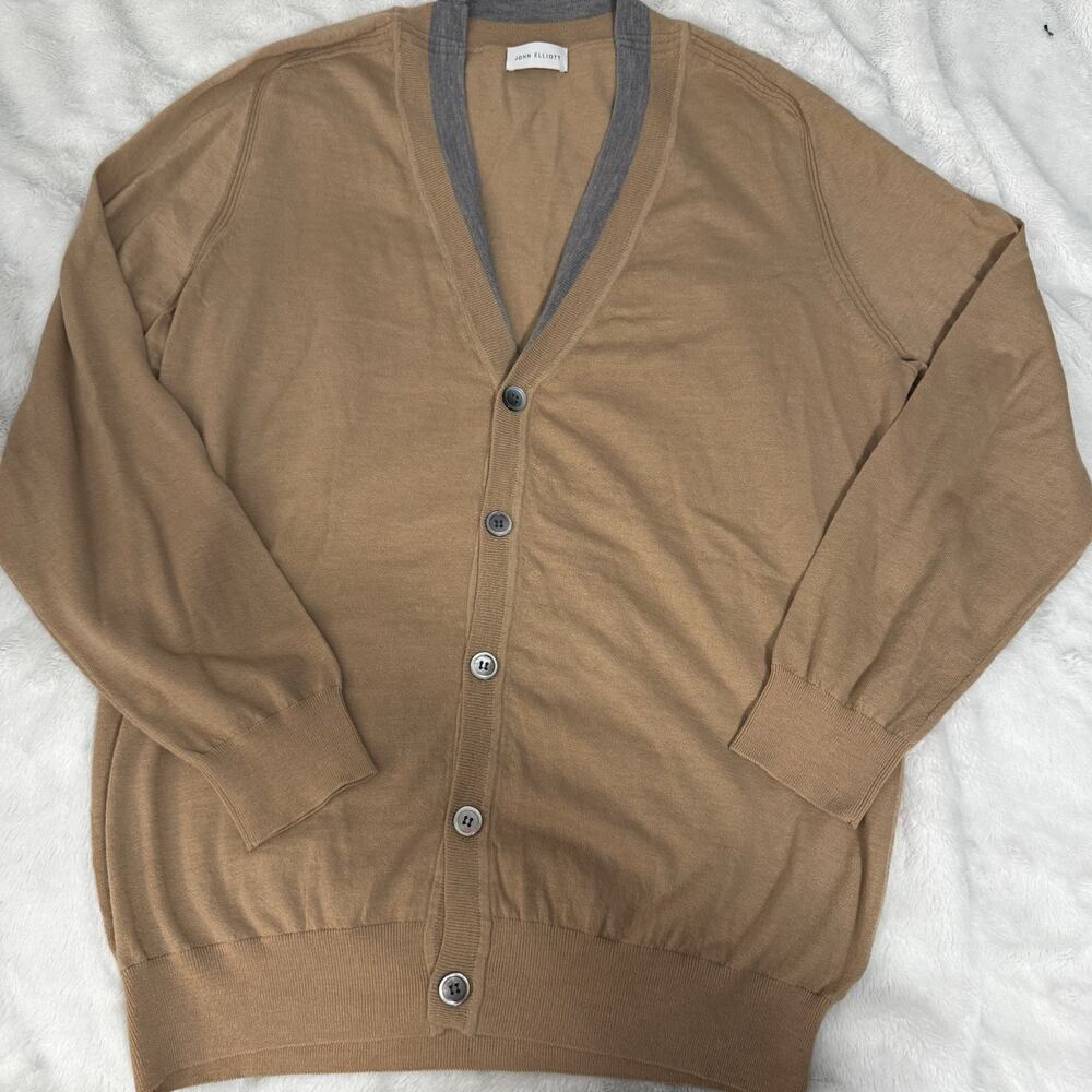 John Elliott Brown And Gray Cardigan Men’s Medium No Tag